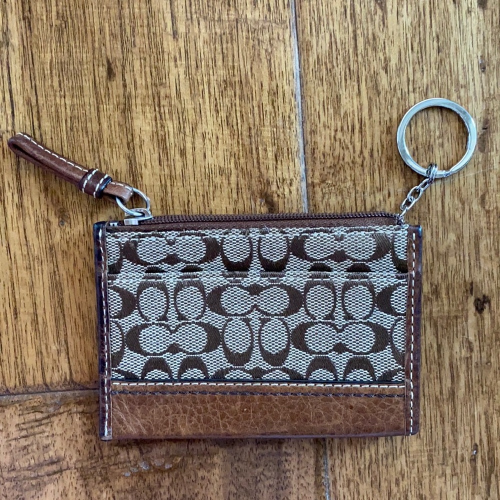 Brown Coach Keychain Wallet